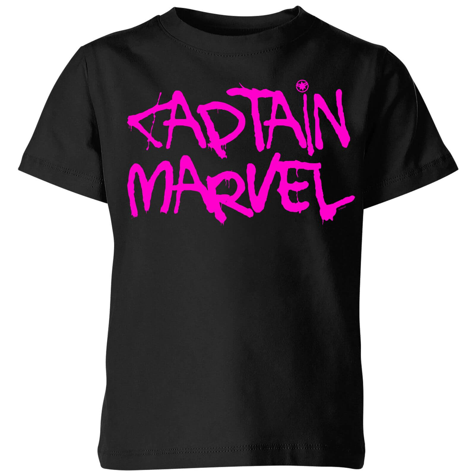 

Captain Marvel Spray Text Kids' T-Shirt - Black - 5-6 ans - Noir