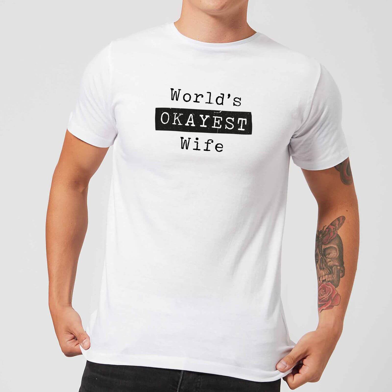 World's Okayest Wife Men's T-Shirt - White - XS - White