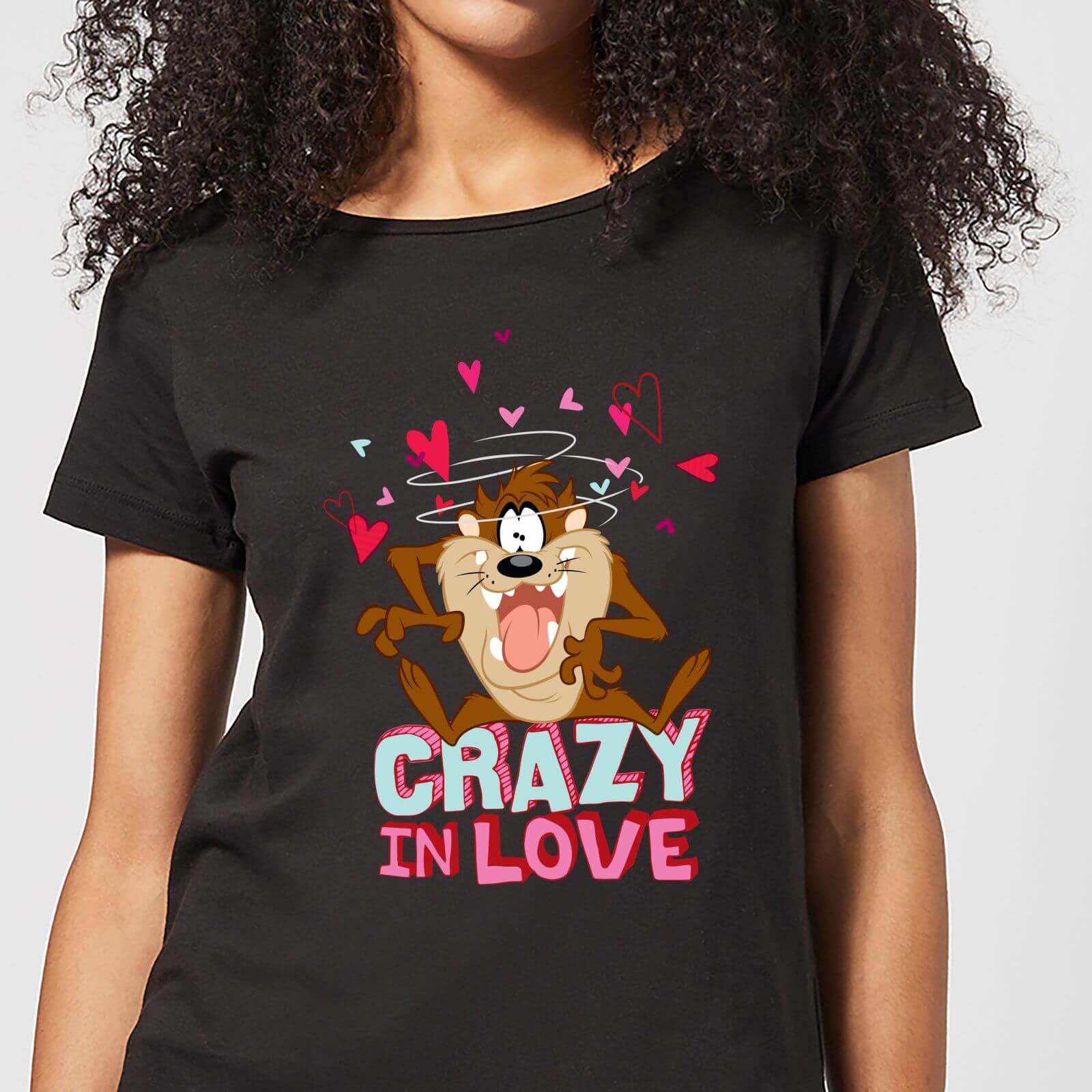 Looney Tunes Crazy In Love Taz Women's T-Shirt - Black - M - Black