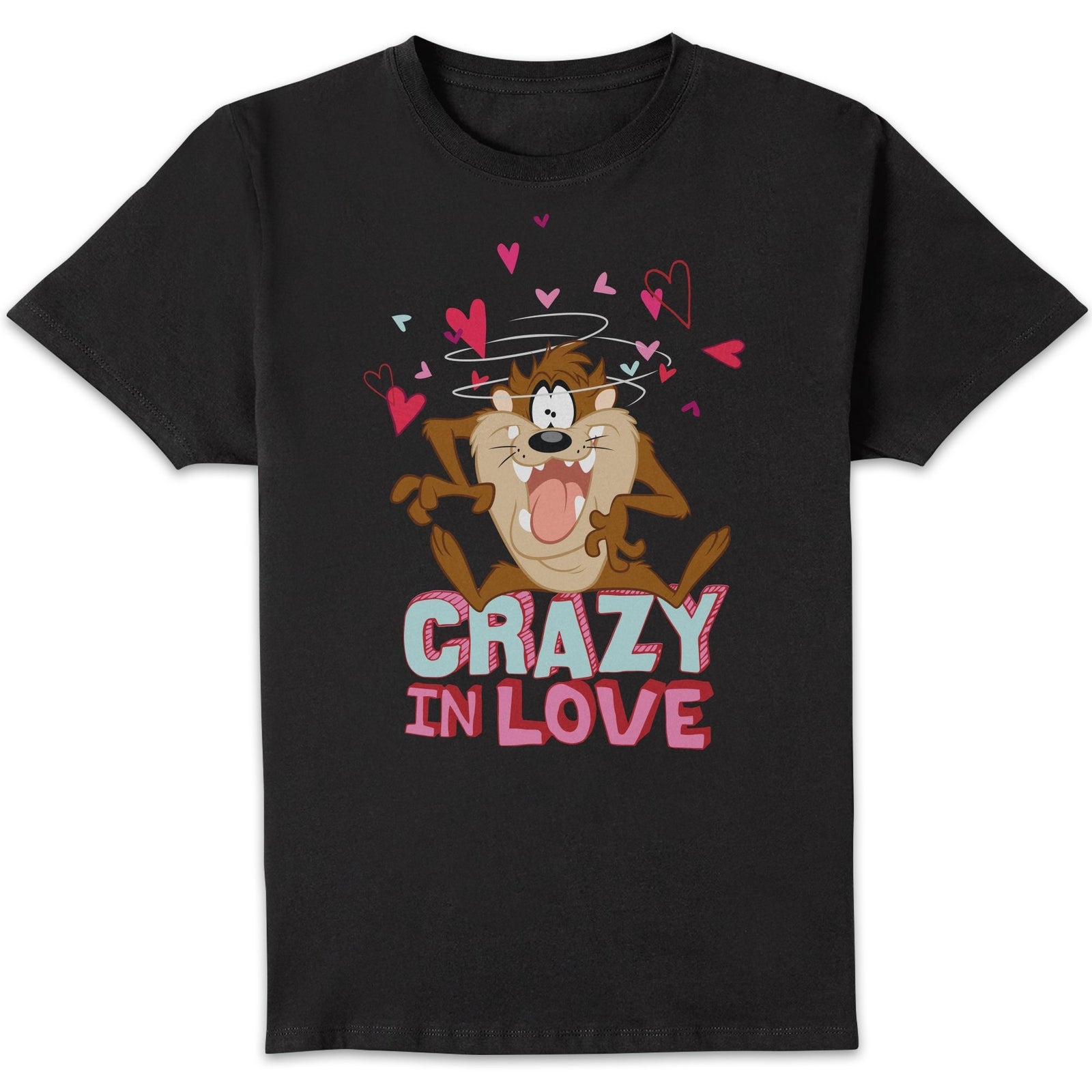 Looney Tunes Crazy In Love Taz Men's T-Shirt - Black - L