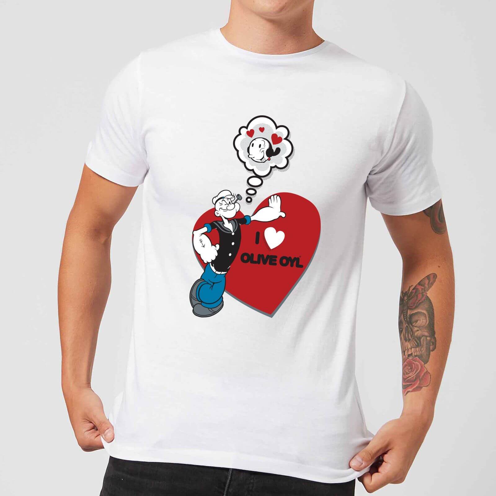 Popeye I Love Olive Oyl Men's T-Shirt - White - L - Weiß