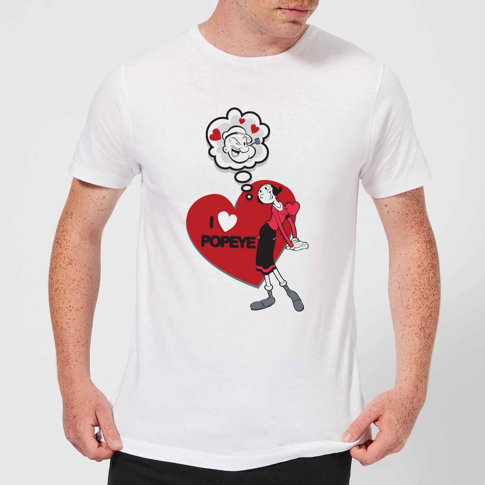 Popeye I Love Popeye Men's T-Shirt - White - L - Weiß