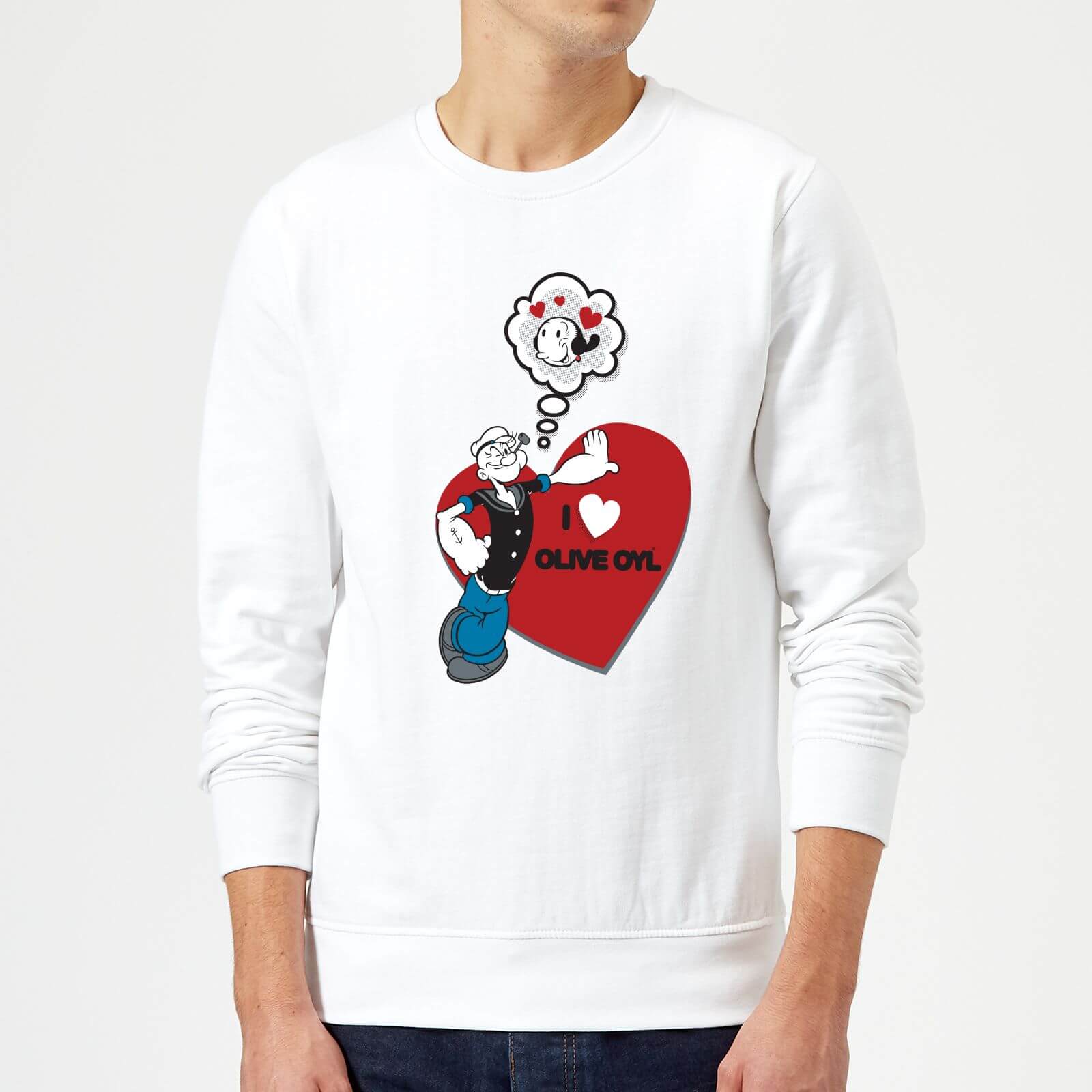 Popeye I Love Olive Oyl Sweatshirt - White - L - Weiß