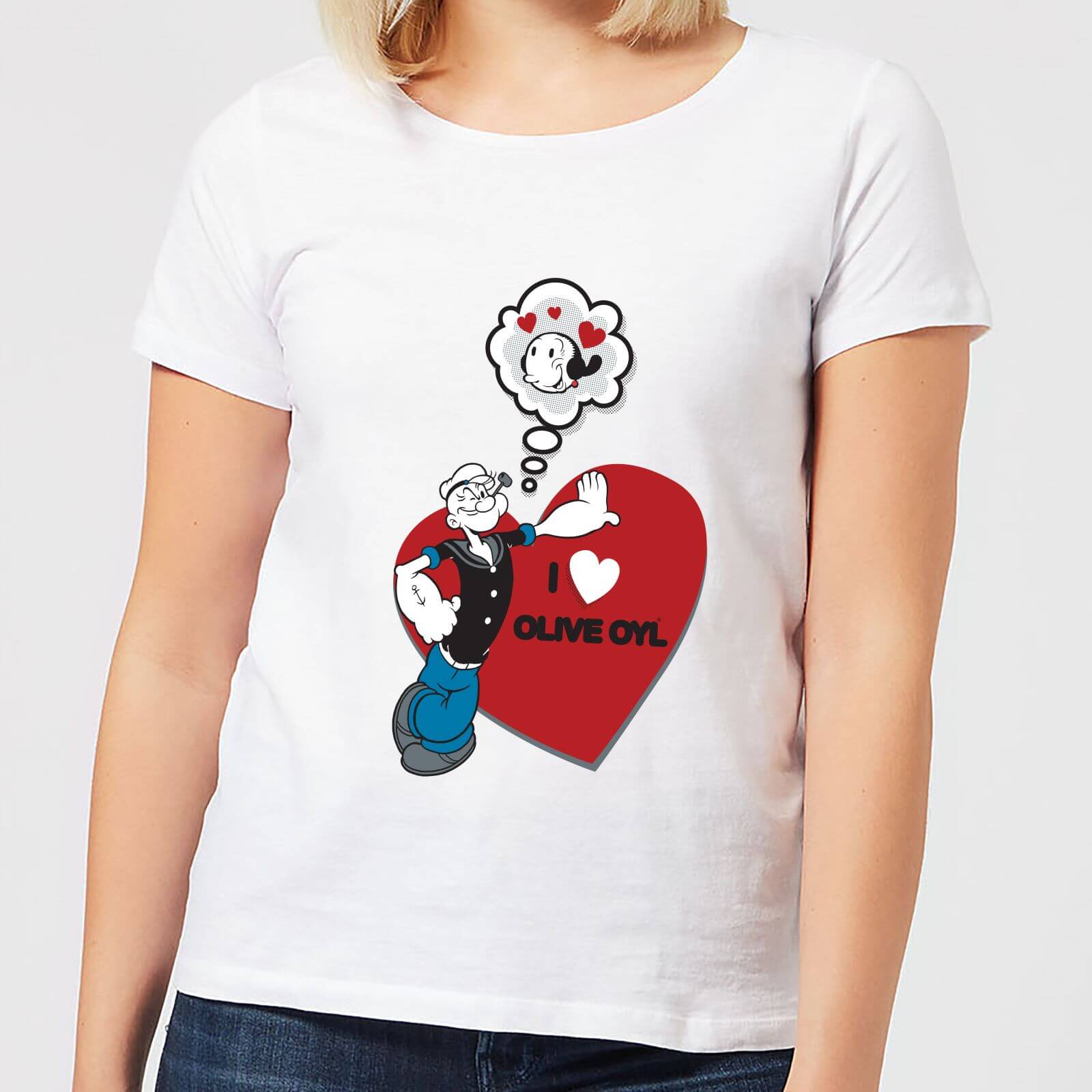 Popeye I Love Olive Oyl Women's T-Shirt - White - M - Weiß