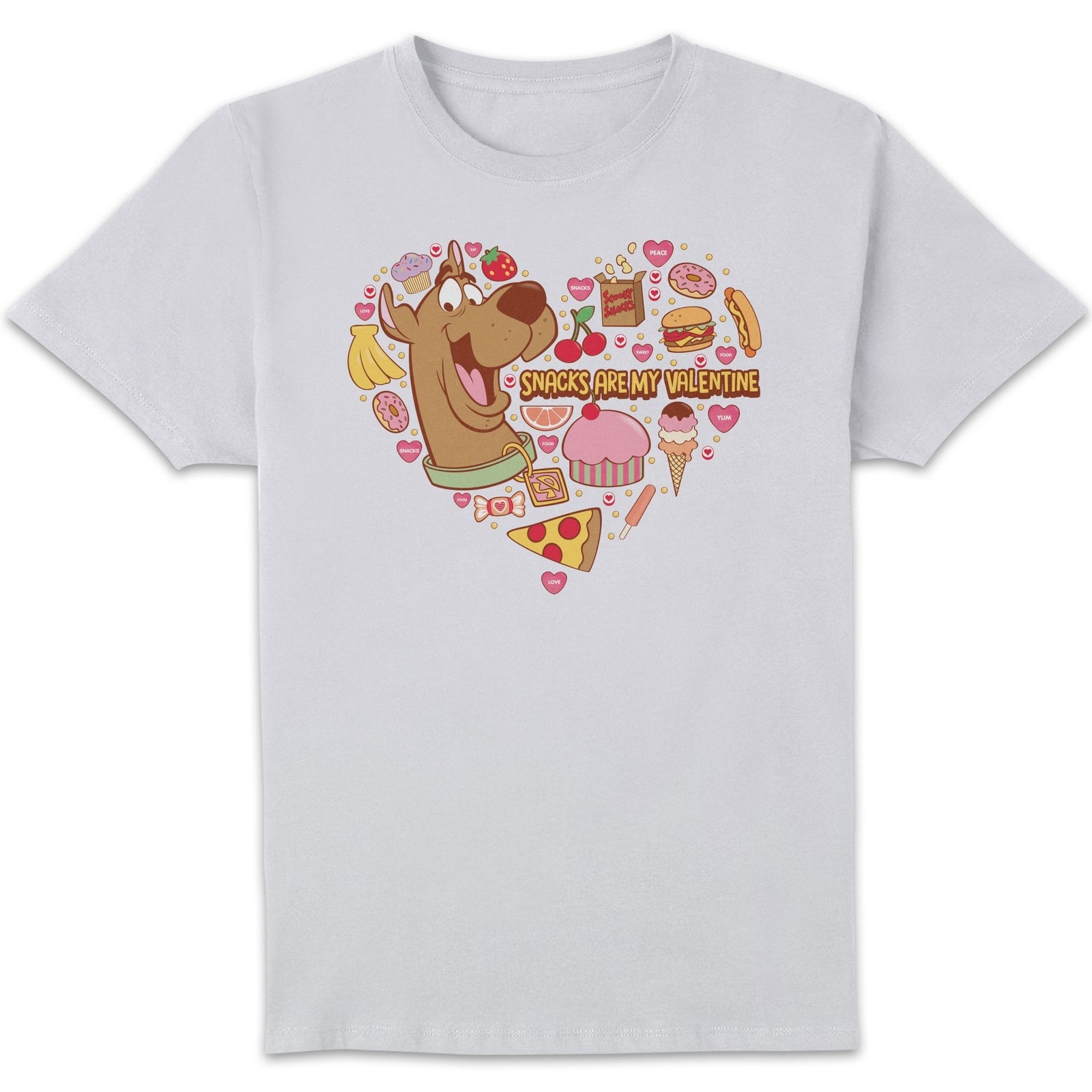 Scooby Doo Snacks Are My Valentine Men's T-Shirt - White - XL