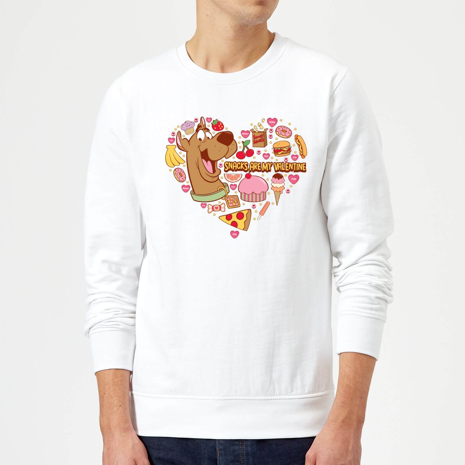 Scooby Doo Snacks Are My Valentine Sweatshirt - White - S - White
