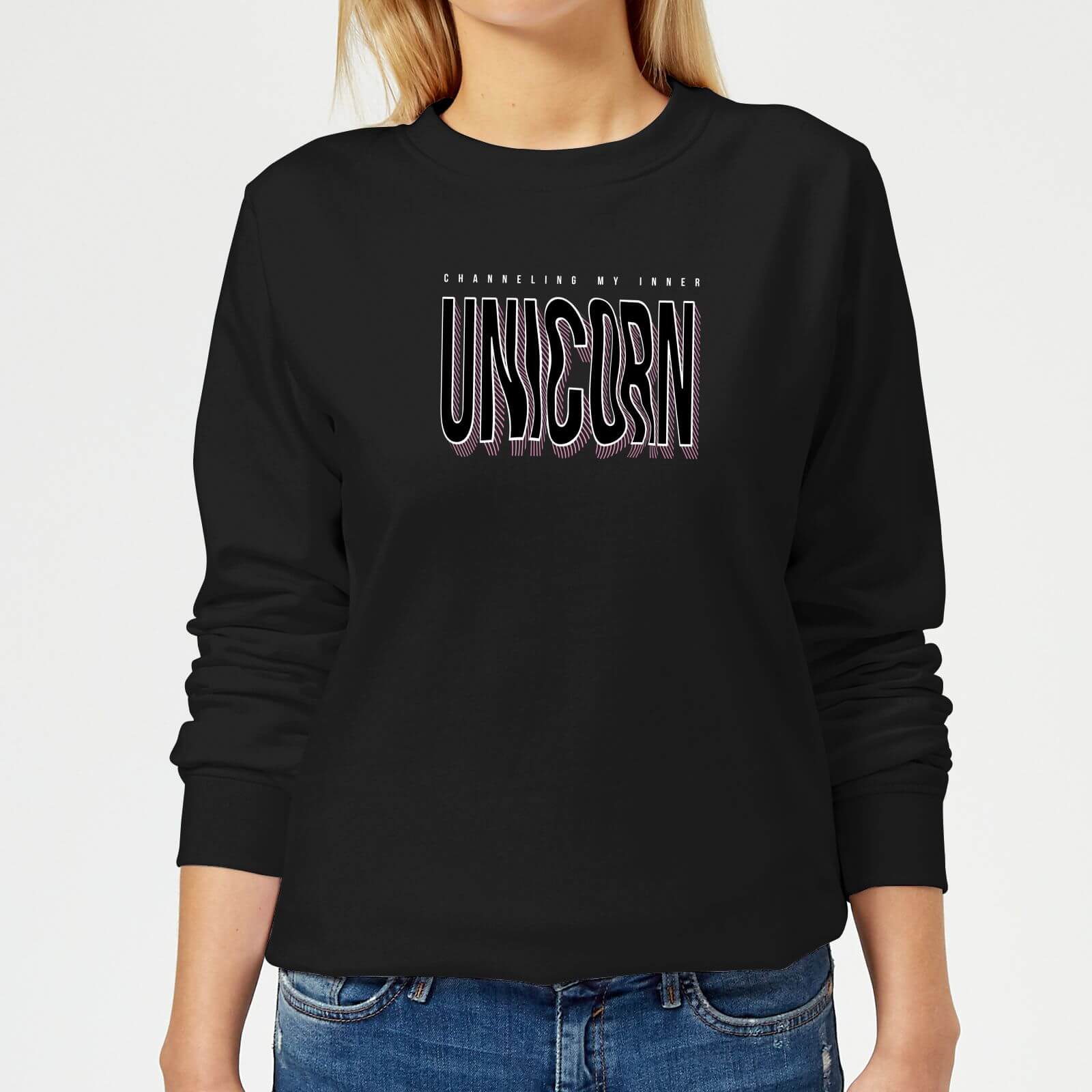 

Channeling My Inner Unicorn Women's Sweatshirt - Black - 5XL - Noir