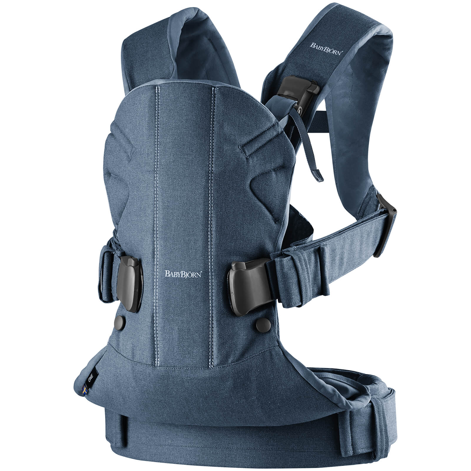 Babybjörn Babytrage One Cotton Mix, 4 Tragepositionen blau