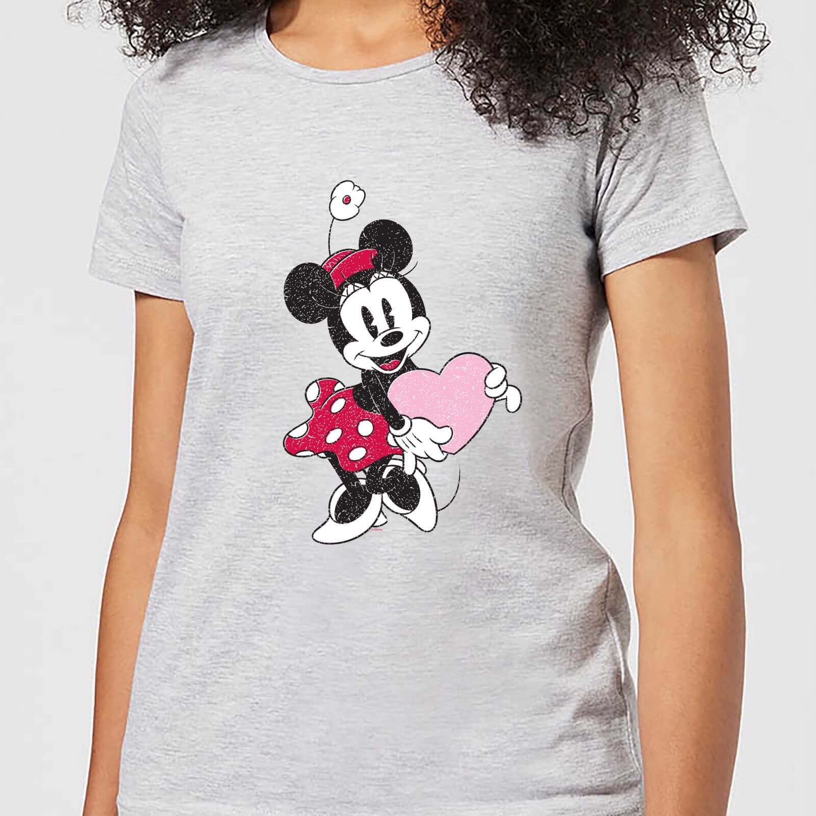Disney Minnie Mouse Love Heart Women's T-Shirt - Grey - S