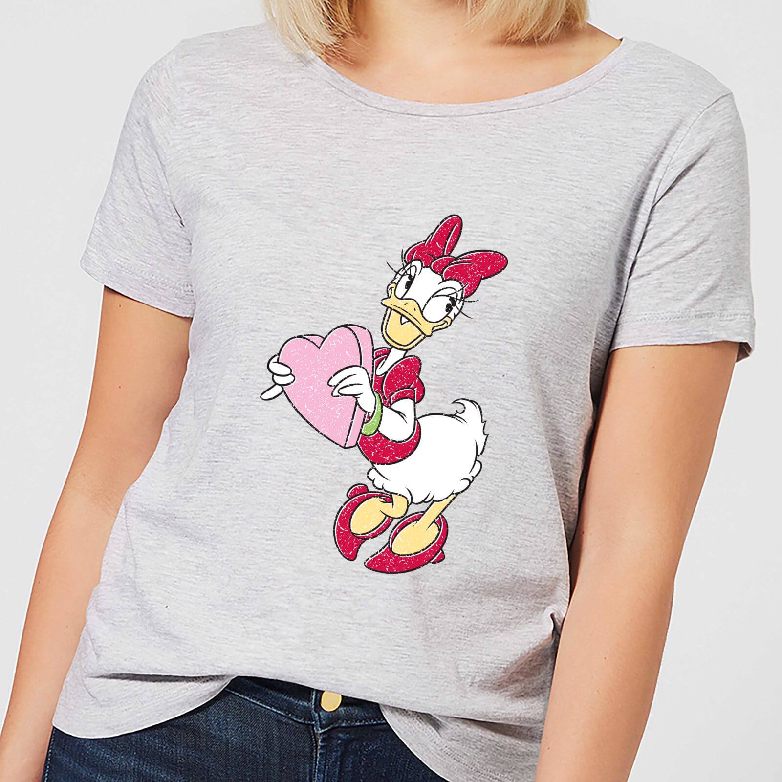T-Shirt Disney Daisy Duck Love Heart - Grigio - Donna - M - Grigio