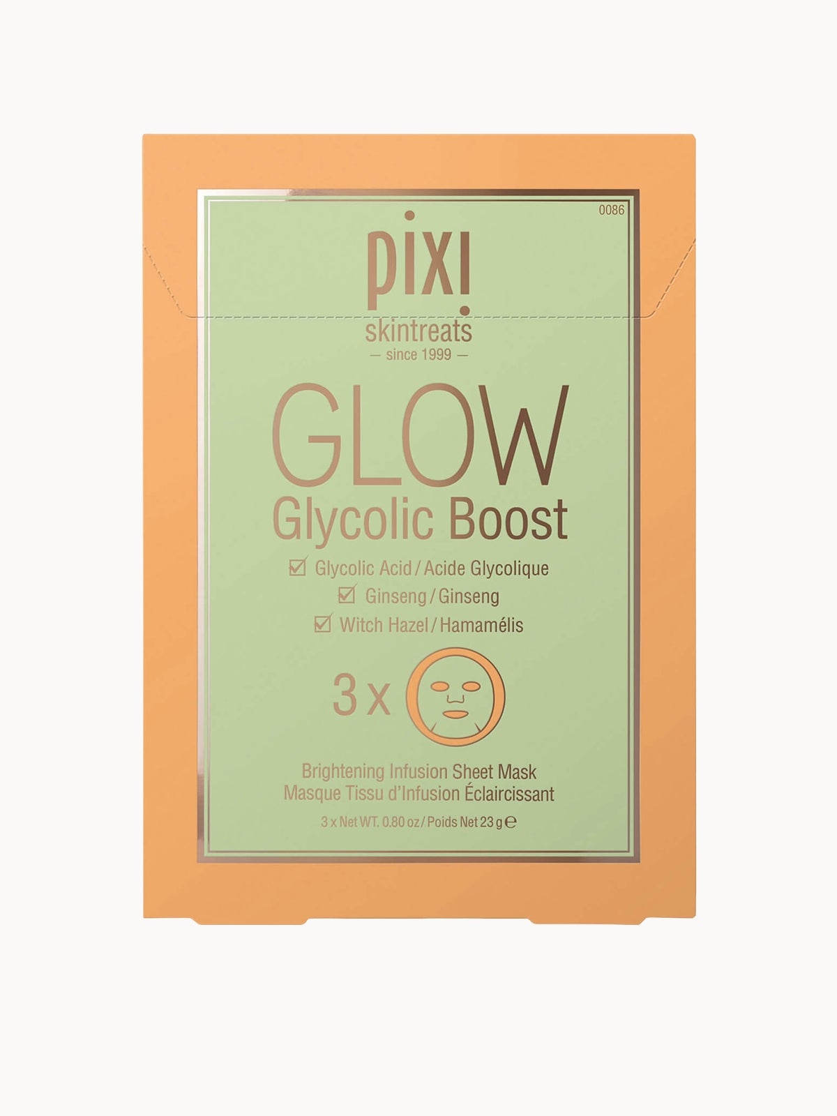 PIXI GLOW Glycolic Acid Boost Sheet Mask (Pack of 3)