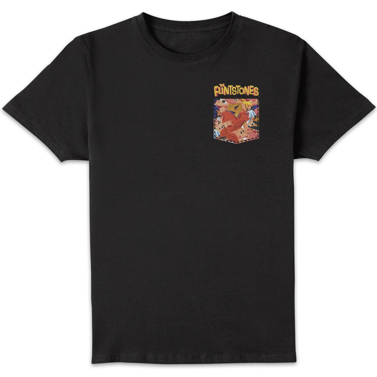The Flintstones Pocket Pattern Men's T-Shirt - Black - 4XL