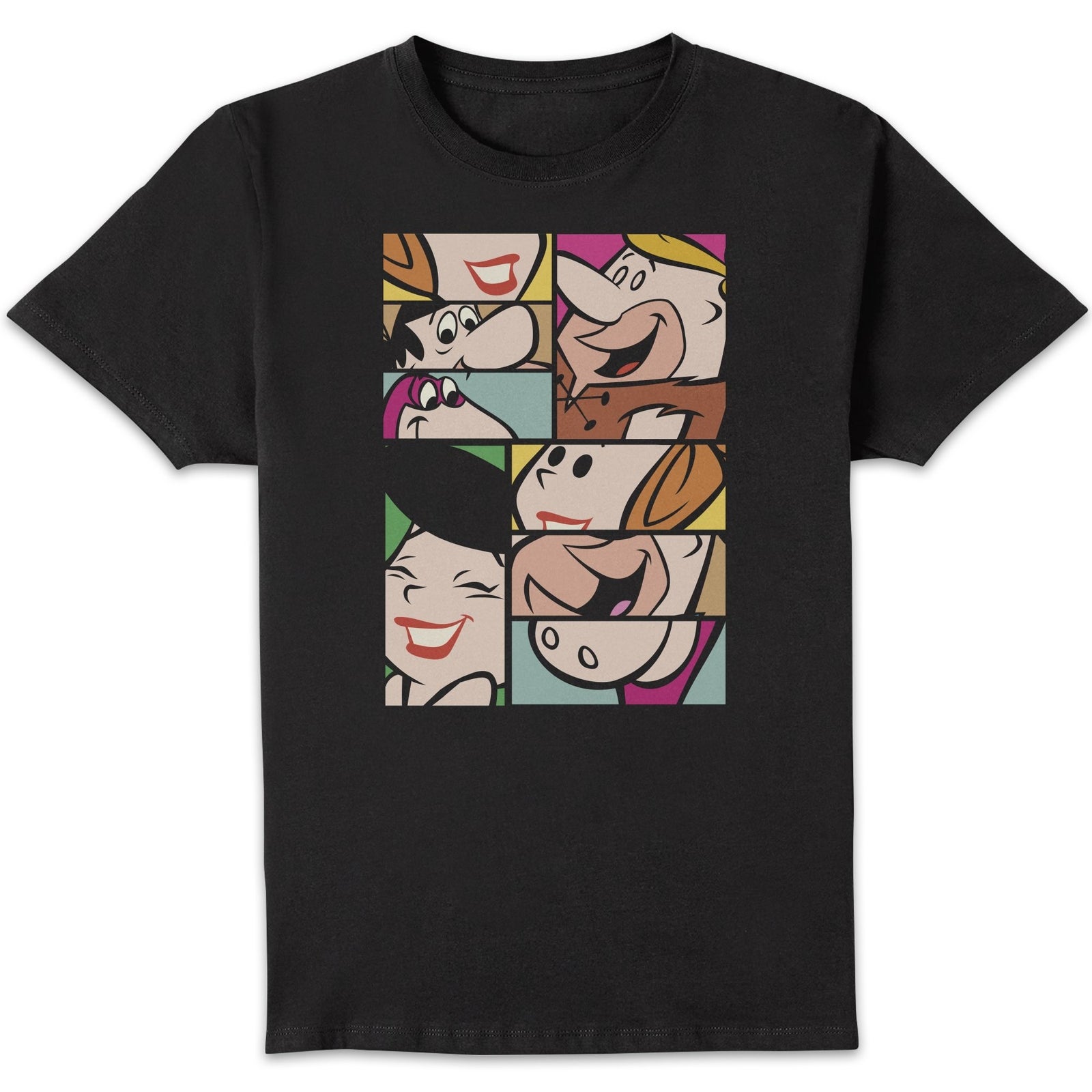 The Flintstones Cartoon Squares Men's T-Shirt - Black - S