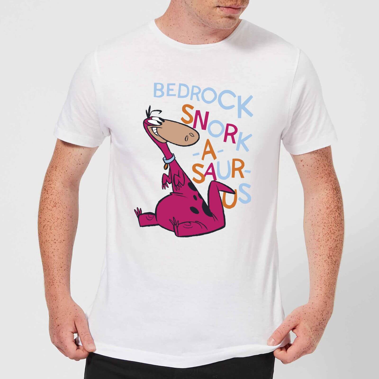 The Flintstones Bedrock Snork-A-Saur-Us Men's T-Shirt - White - XS - White