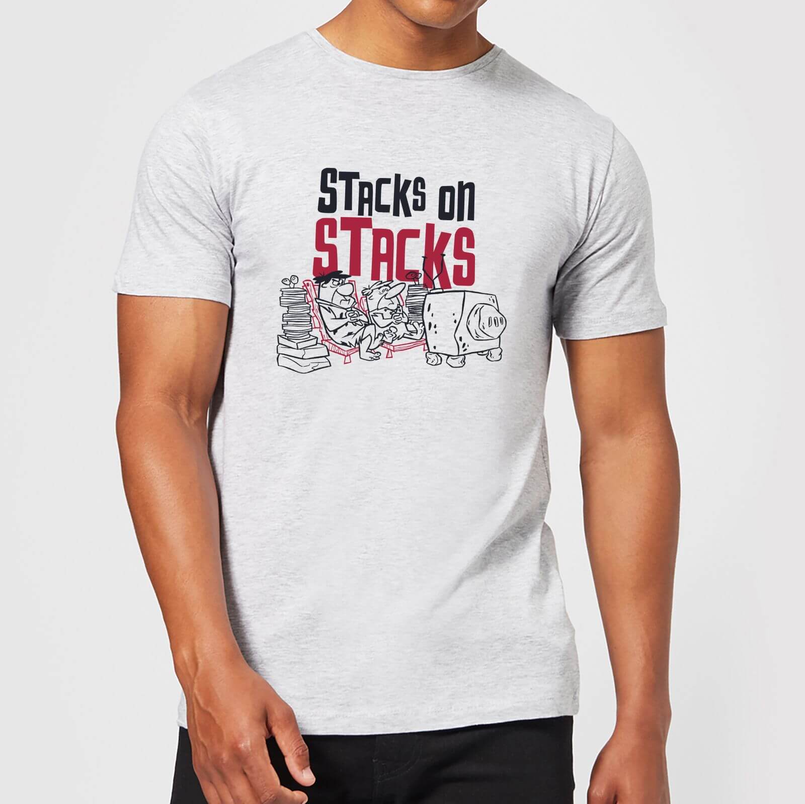 The Flintstones Stacks On Stacks Men's T-Shirt - Grey - XS - Grey