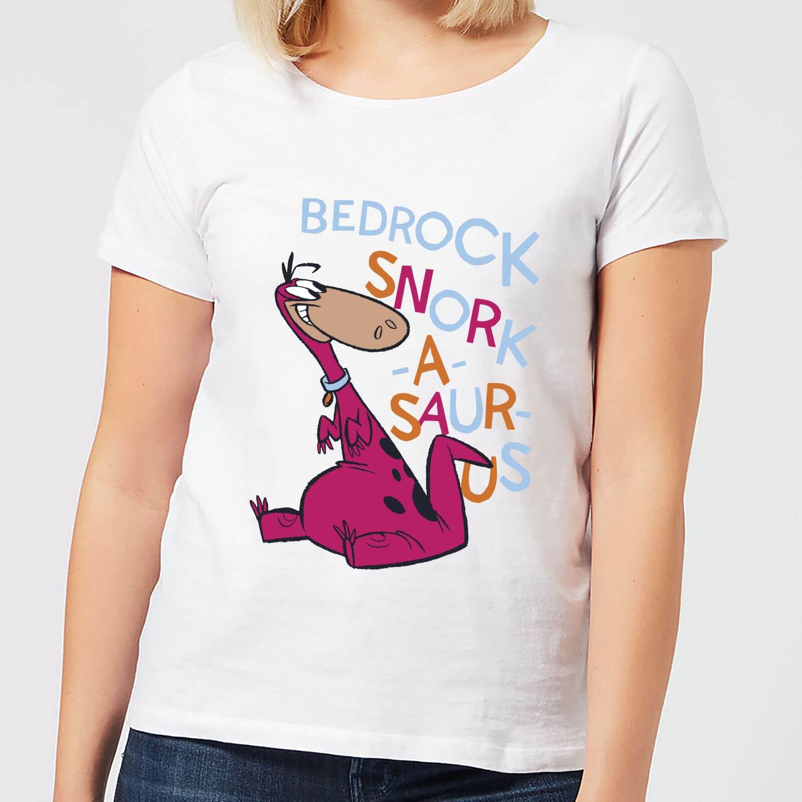 The Flintstones Bedrock Snork-A-Saur-Us Women's T-Shirt - White - XL - White