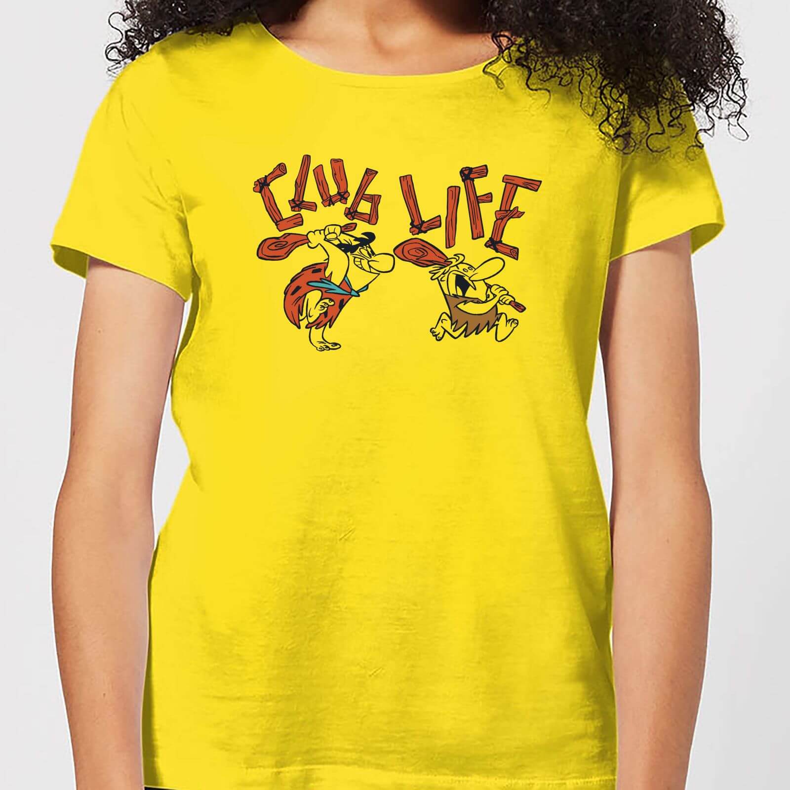 The Flintstones Club Life Women's T-Shirt - Yellow - L - Yellow