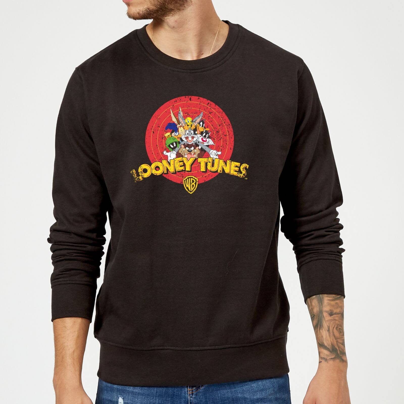 

Looney Tunes Logo Distressed Sweatshirt - Black - 5XL - Noir