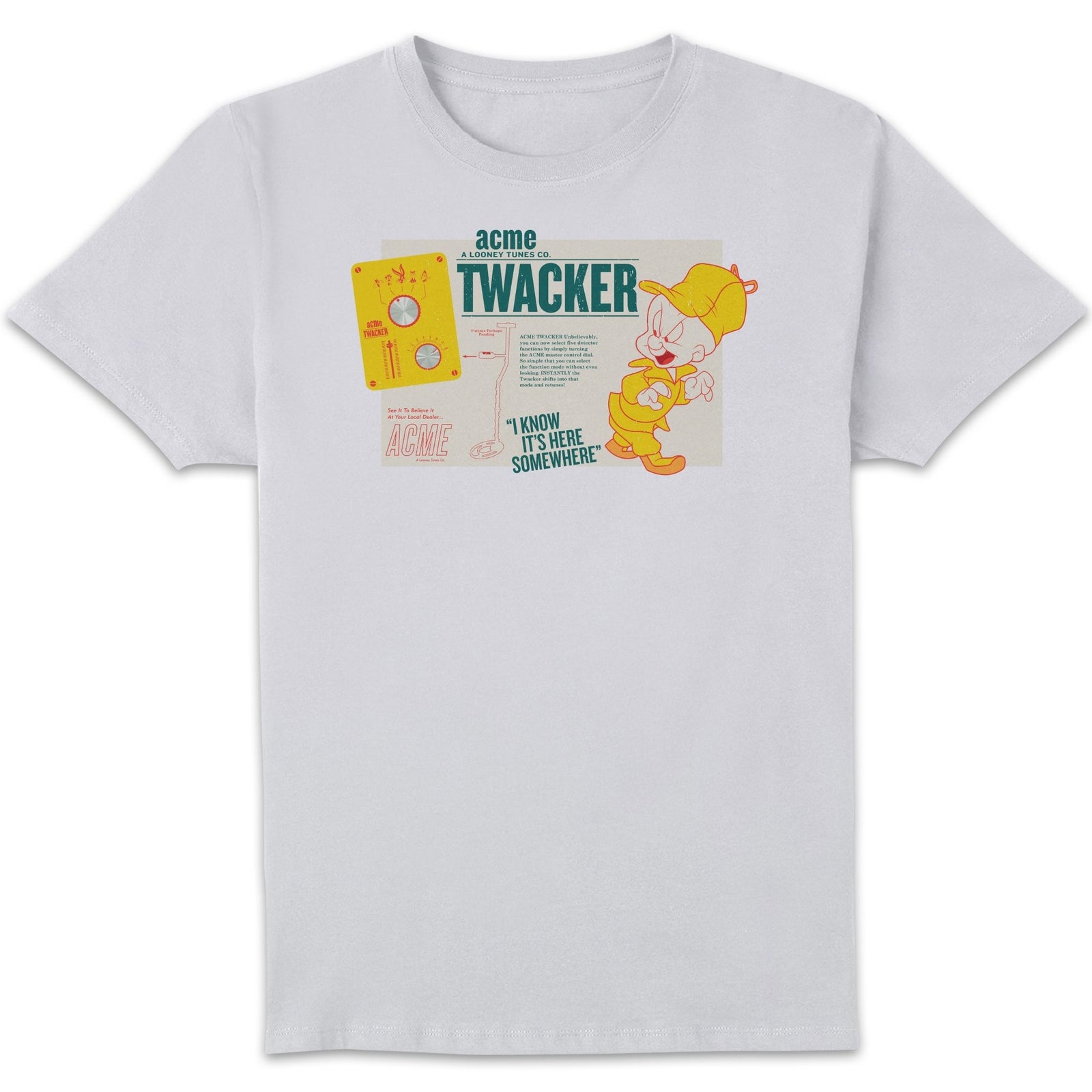 Looney Tunes ACME Twacker Men's T-Shirt - White - 5XL