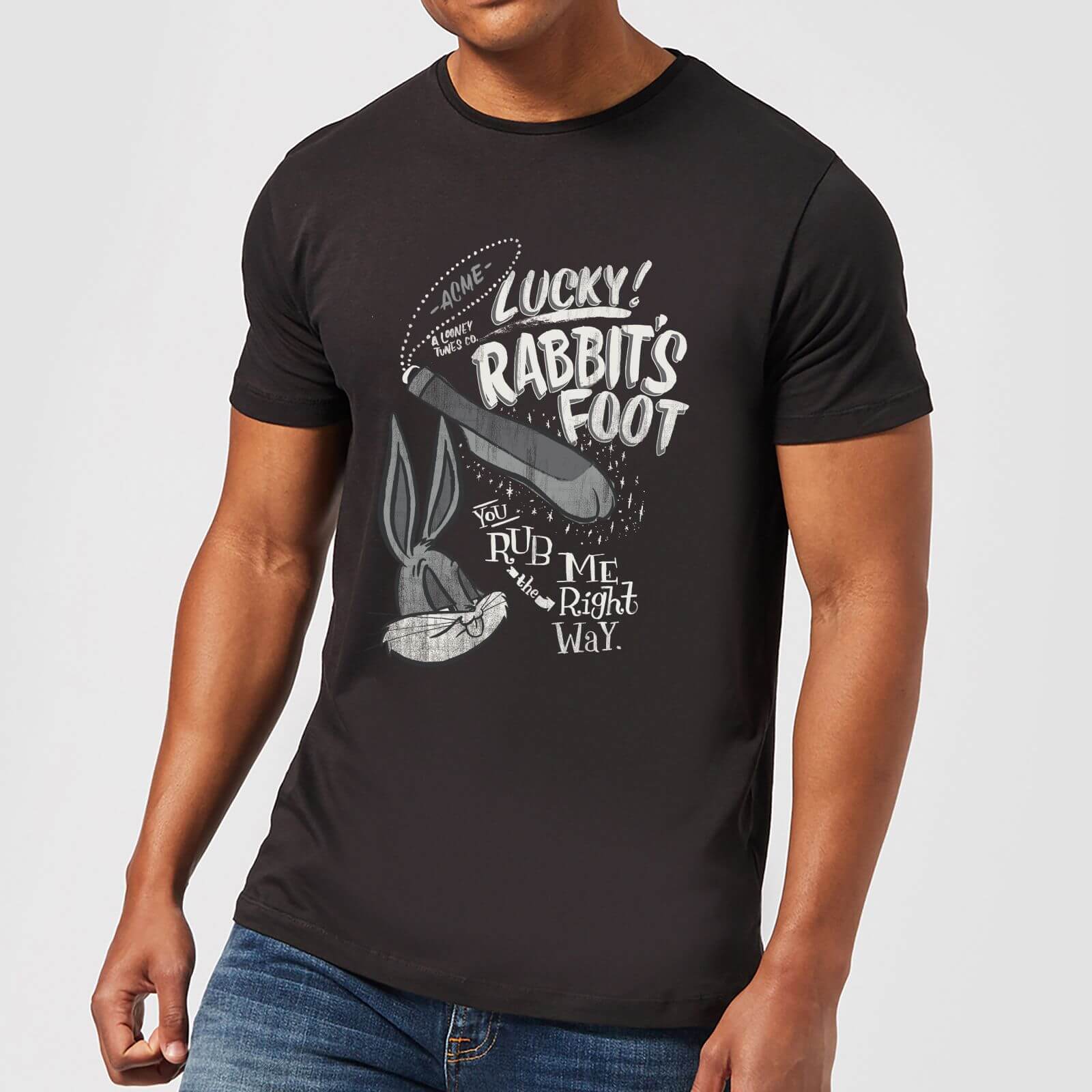 Looney Tunes ACME Lucky Rabbits Foot Men's T-Shirt - Black - XL - Schwarz