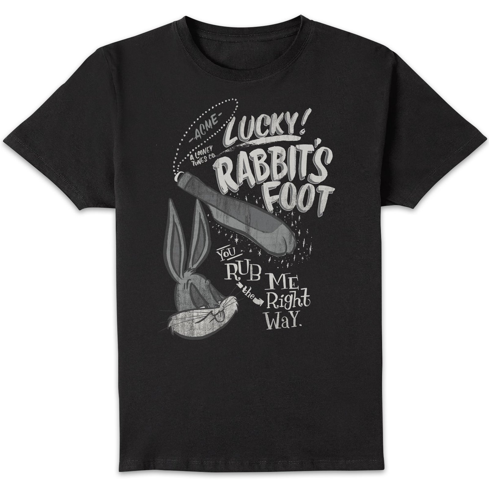 Looney Tunes ACME Lucky Rabbits Foot Men's T-Shirt - Black - 3XL