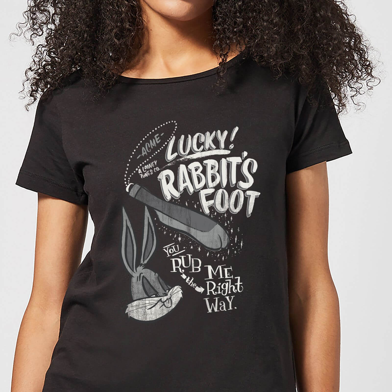 Looney Tunes ACME Lucky Rabbits Foot Women's T-Shirt - Black - S - Black