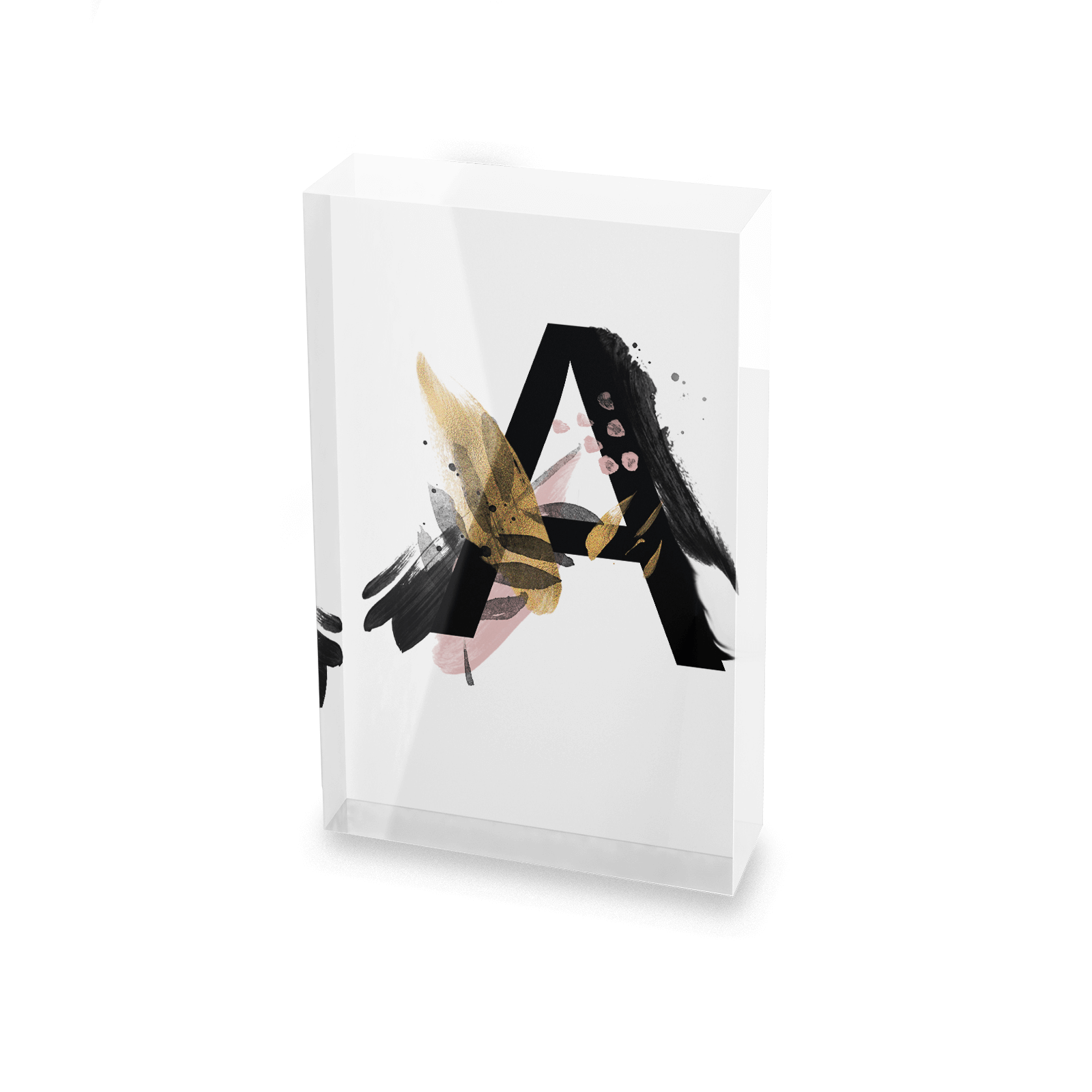 Wabi-Sabi - Letter Glass Block - 80mm x 60mm - A