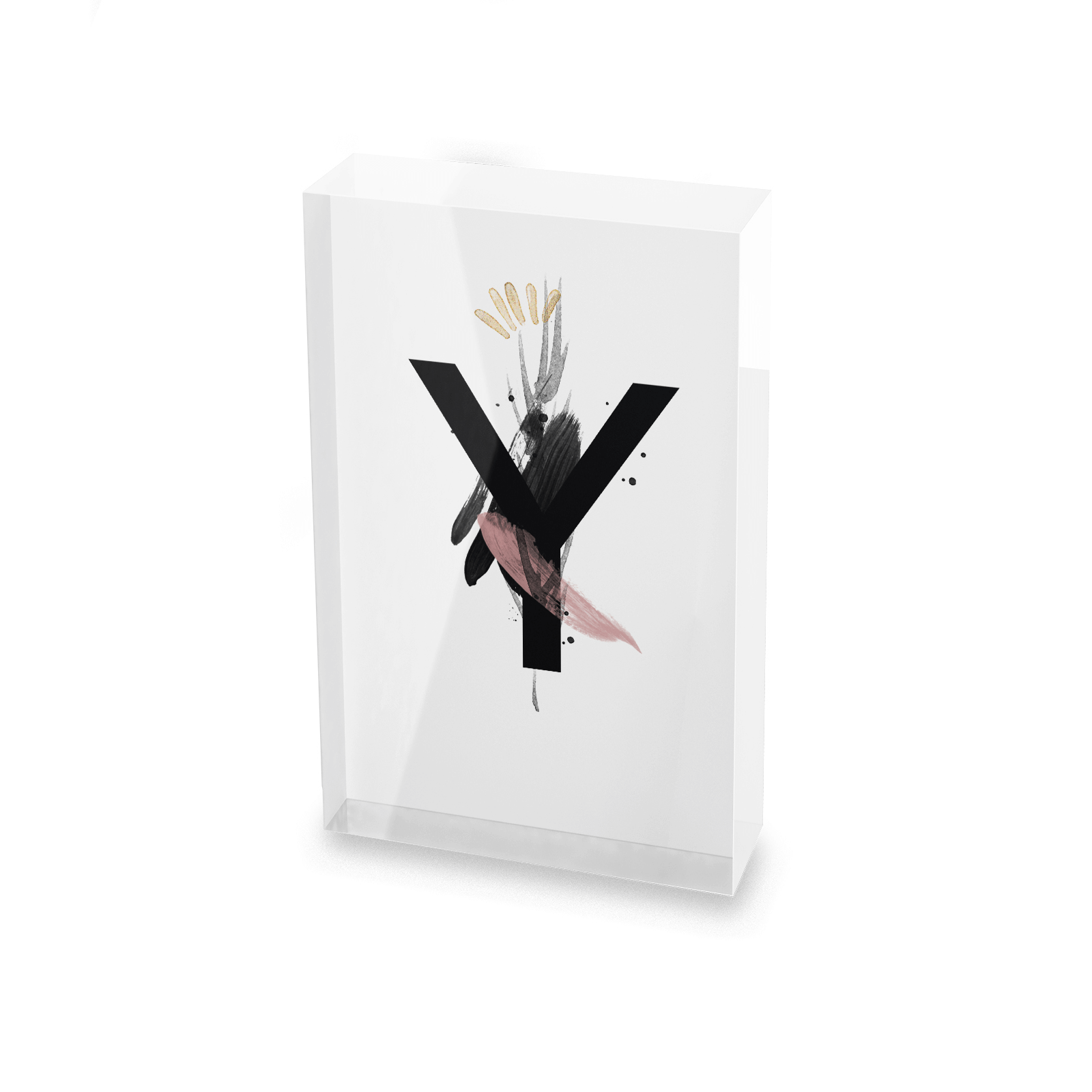 Wabi-Sabi - Letter Glass Block - 80mm x 60mm - Y