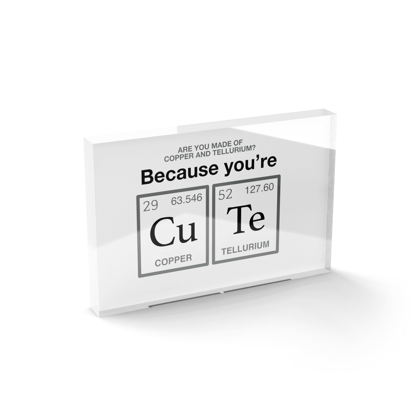 You're Cute Glass Block - 80mm x 60mm