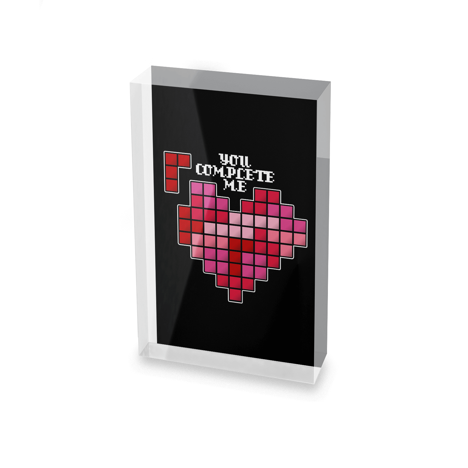 You Complete Me Glass Block - 80mm x 60mm
