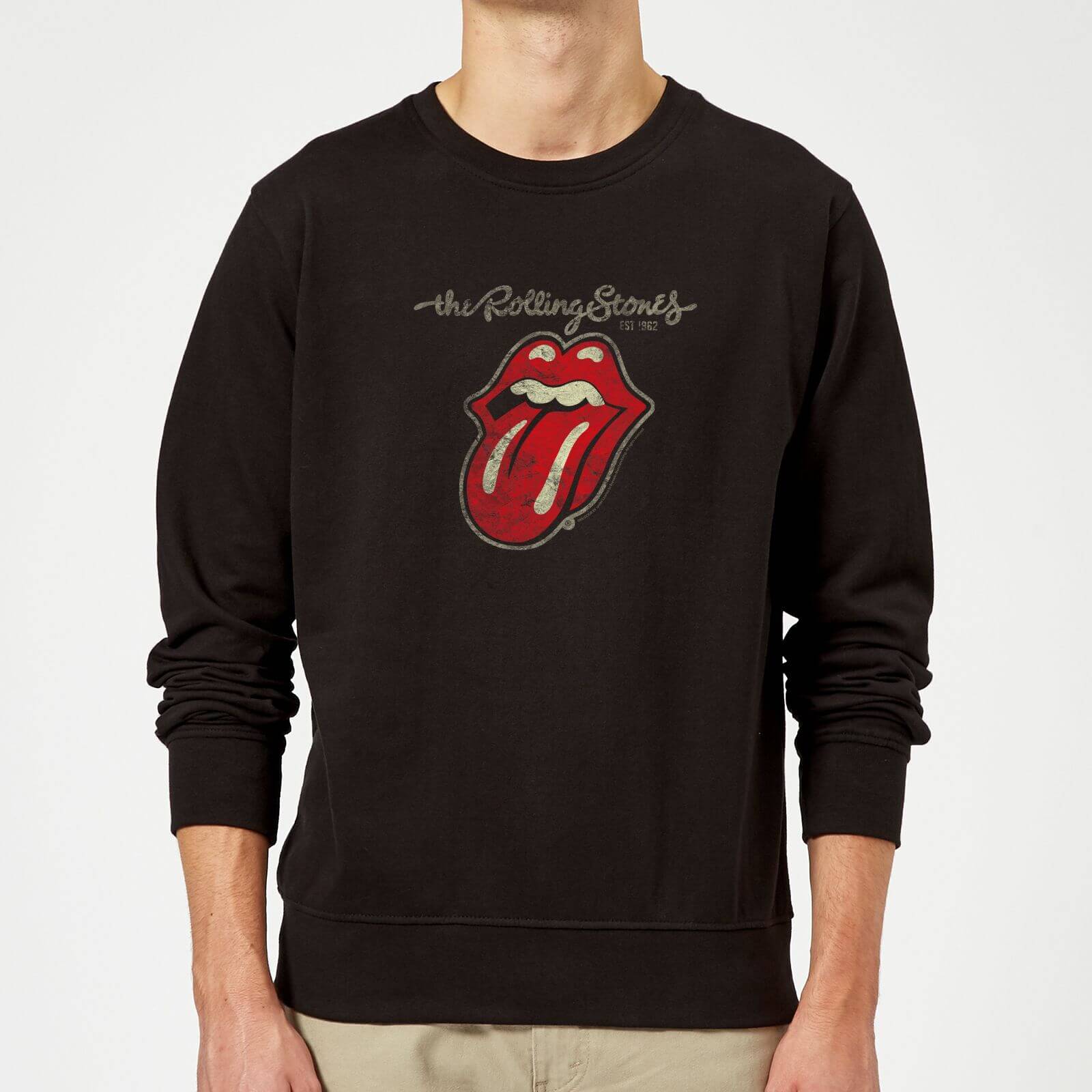 Rolling Stones Plastered Tongue Sweatshirt - Black - L