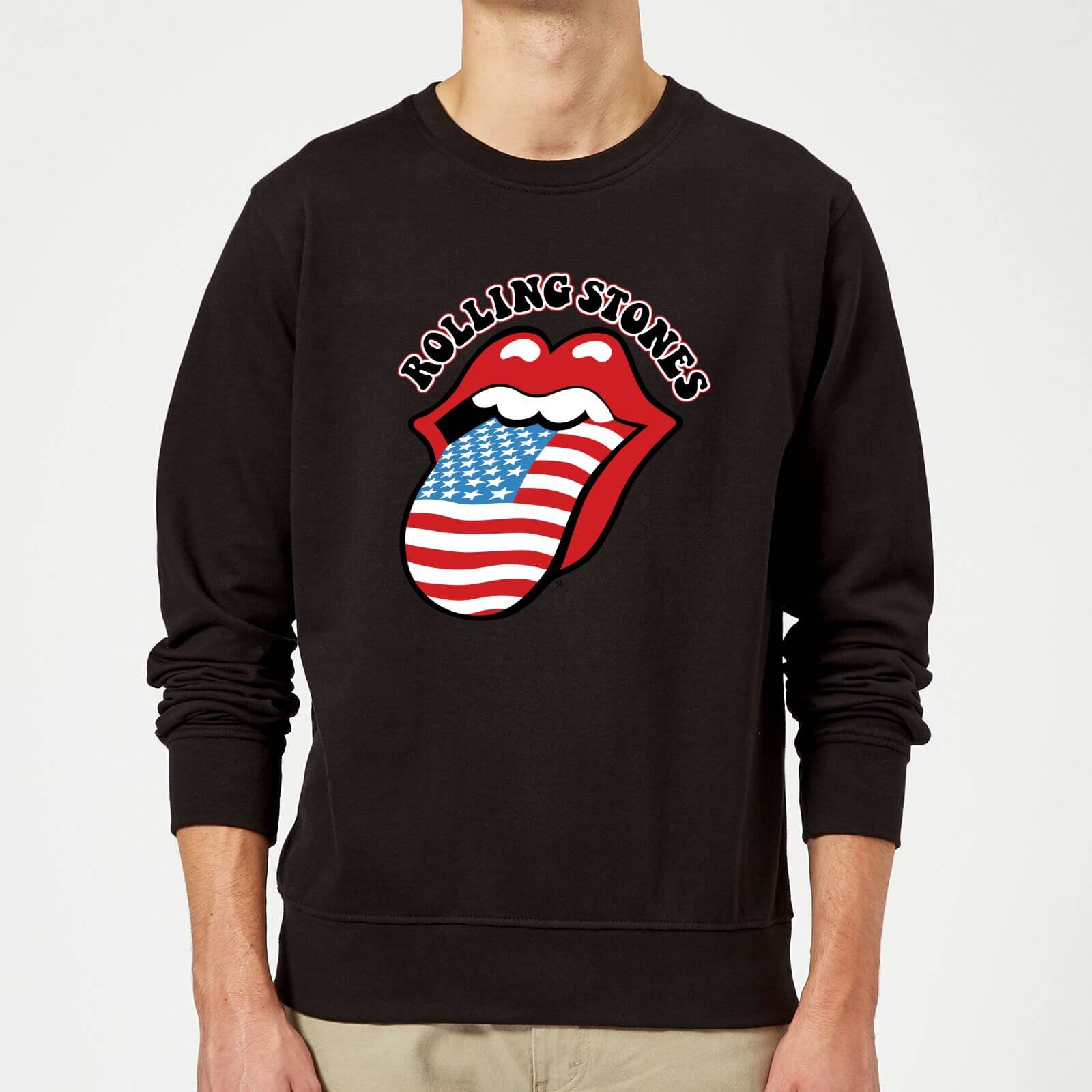 Rolling Stones US Flag Sweatshirt - Black - M