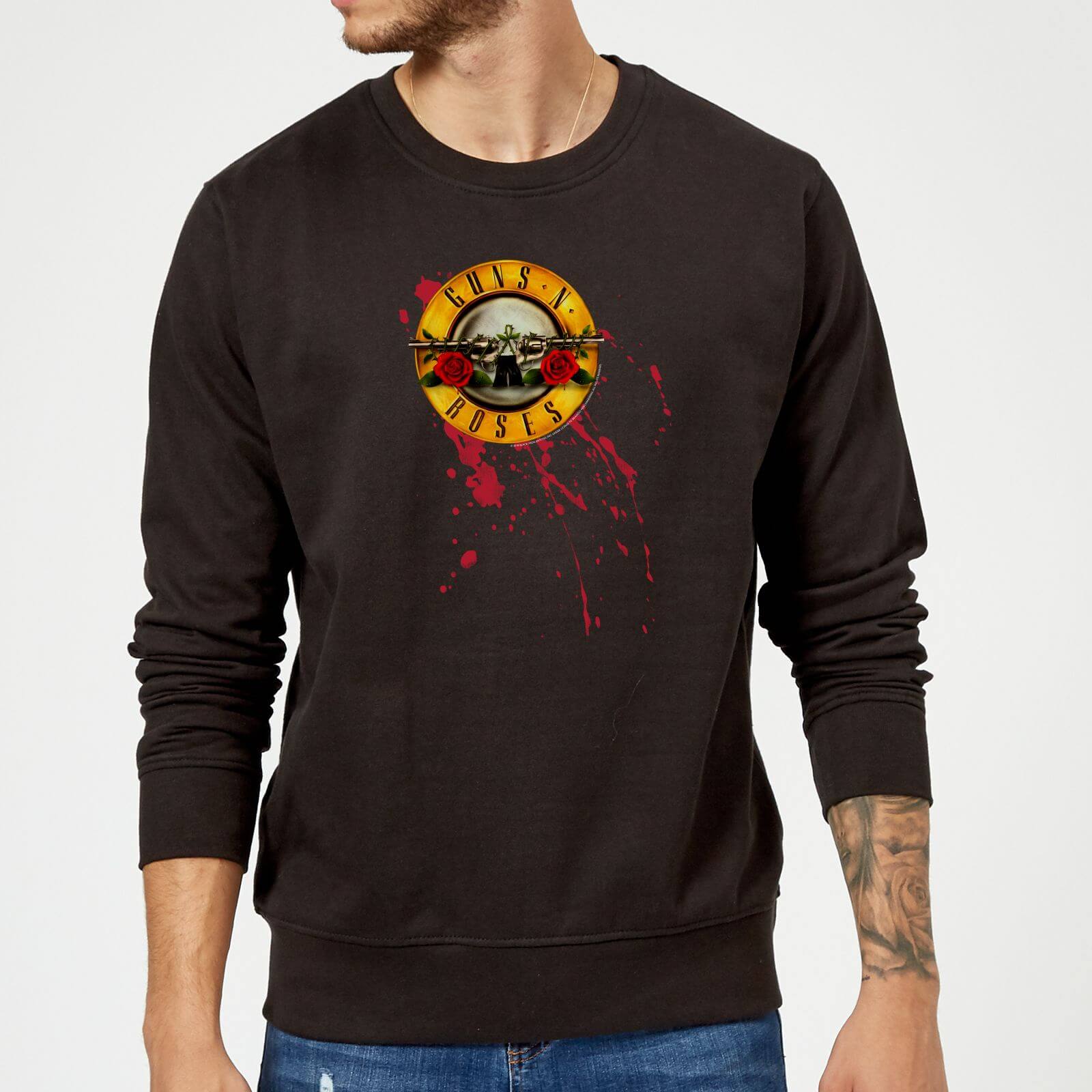 Guns N Roses Bloody Bullet Sweatshirt - Black - S - Black
