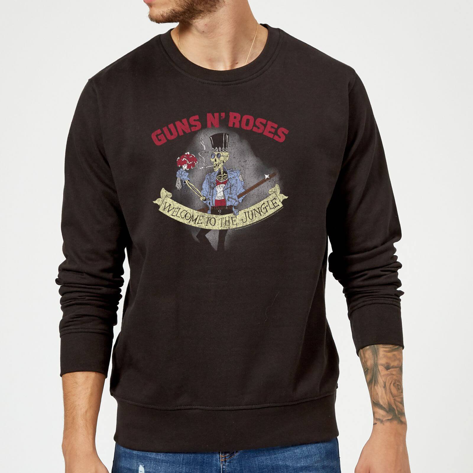 Guns N Roses Jungle Skeleton Sweatshirt - Black - S