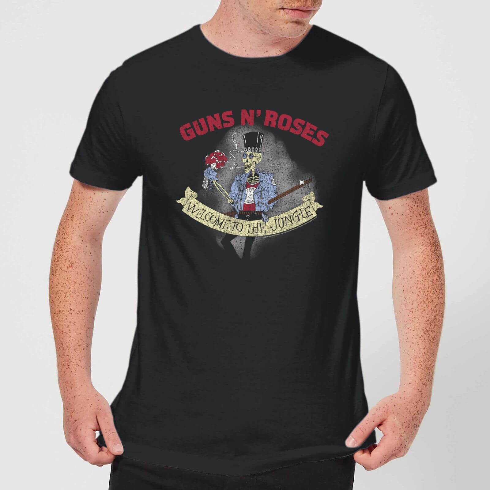 Guns N Roses Jungle Skeleton Men's T-Shirt - Black - XS - Black