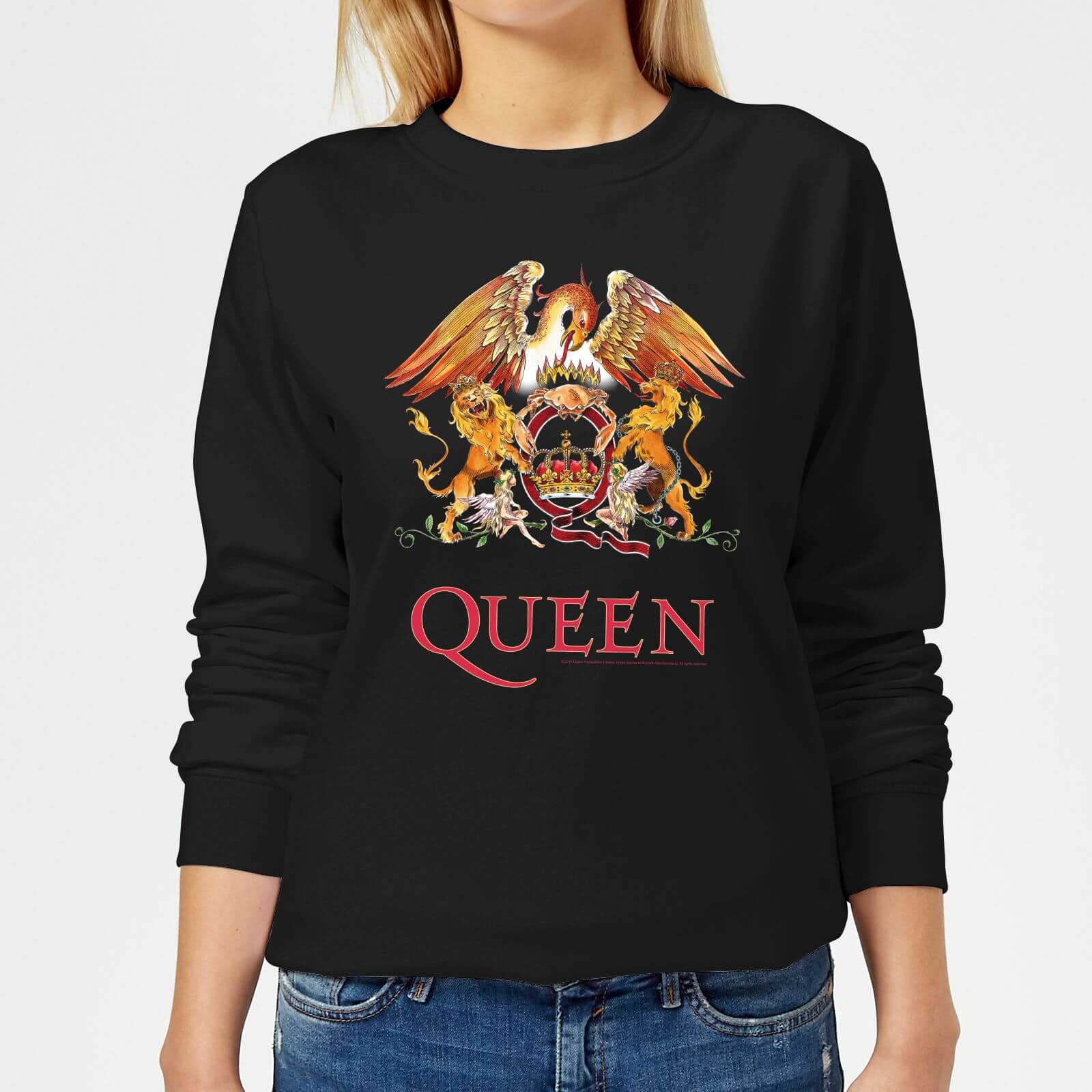 Queen Crest Damen Sweatshirt - Schwarz - XXL - Schwarz