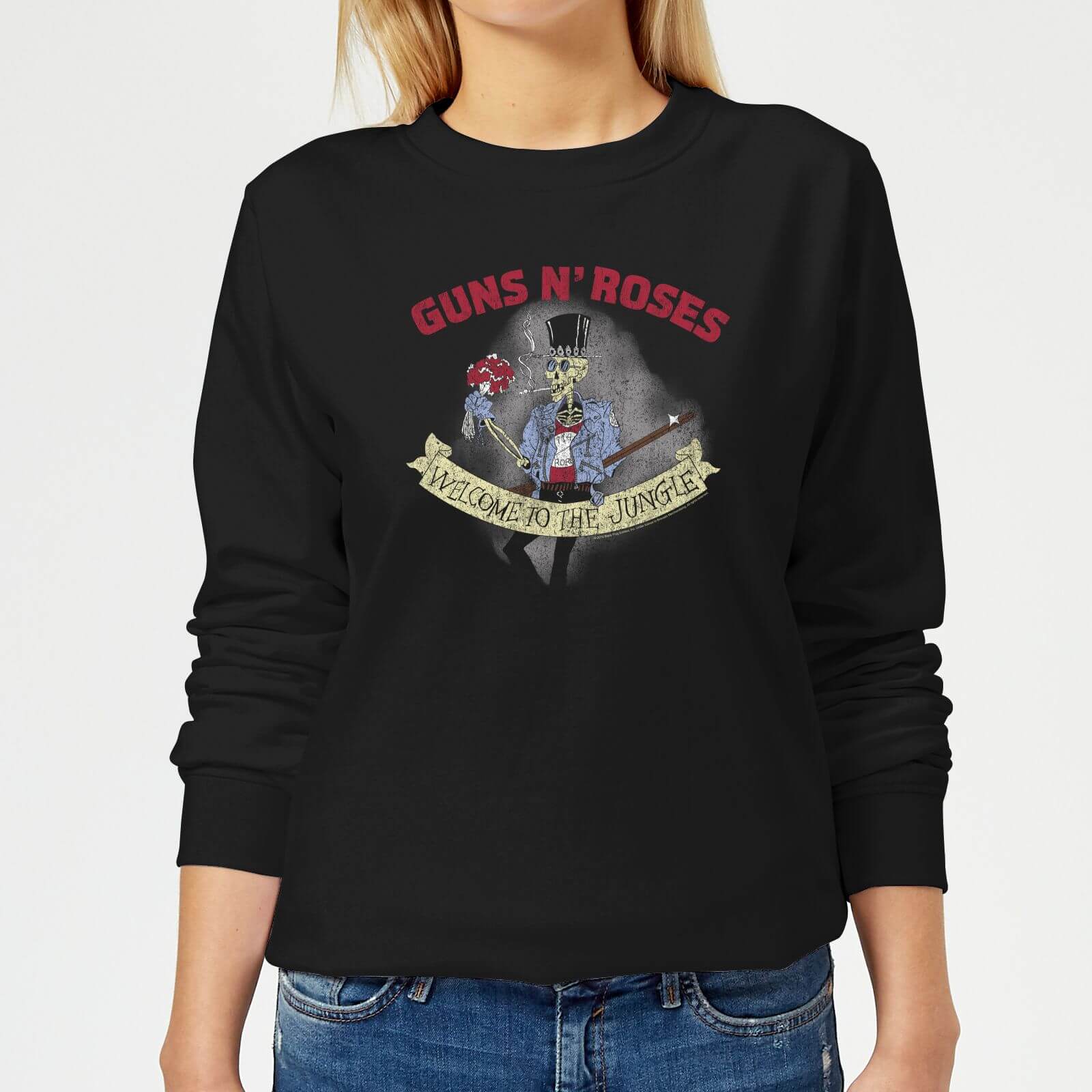 Guns N Roses Jungle Skeleton Women's Sweatshirt - Black - XS