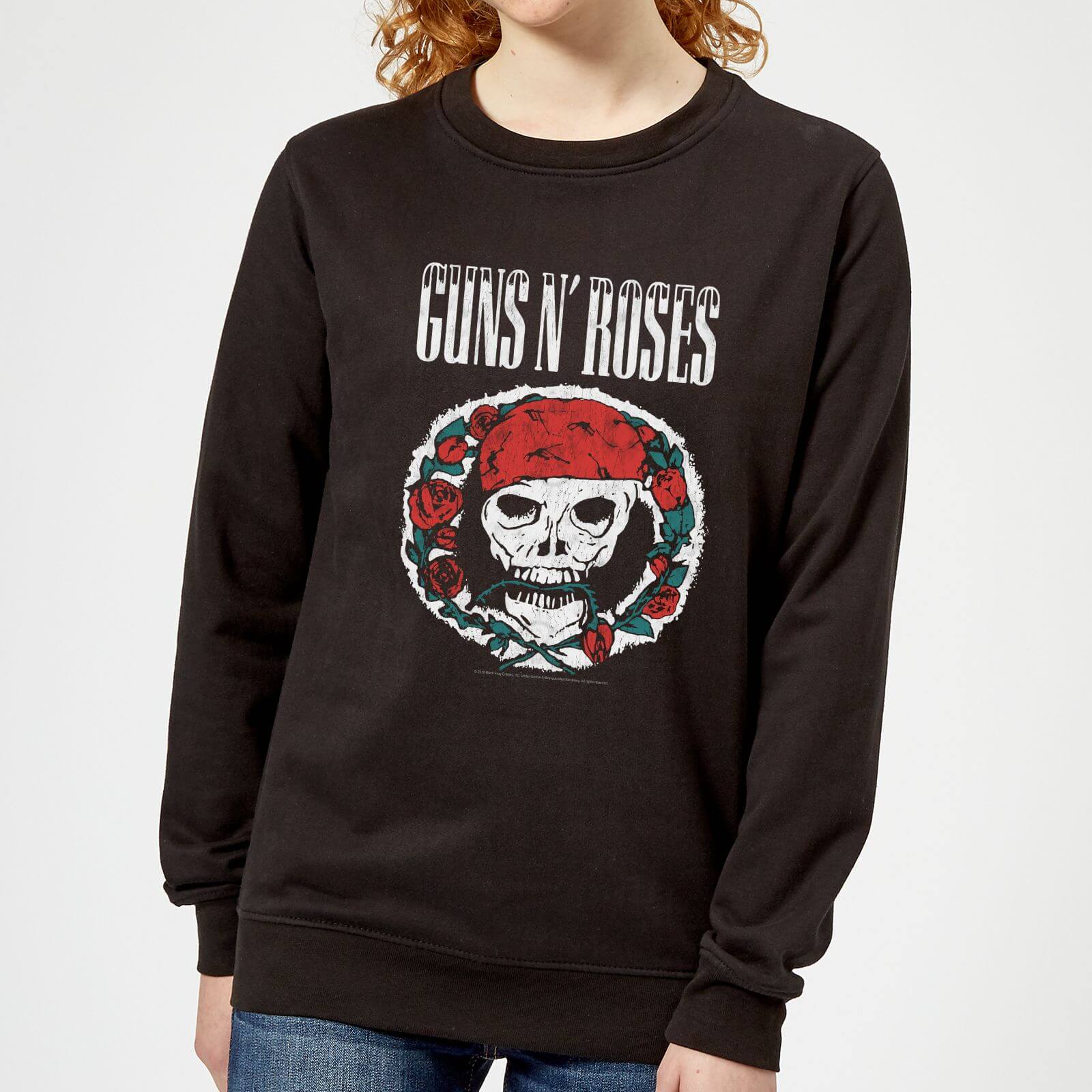 Guns N Roses Circle Skull Women's Sweatshirt - Black - M - Black