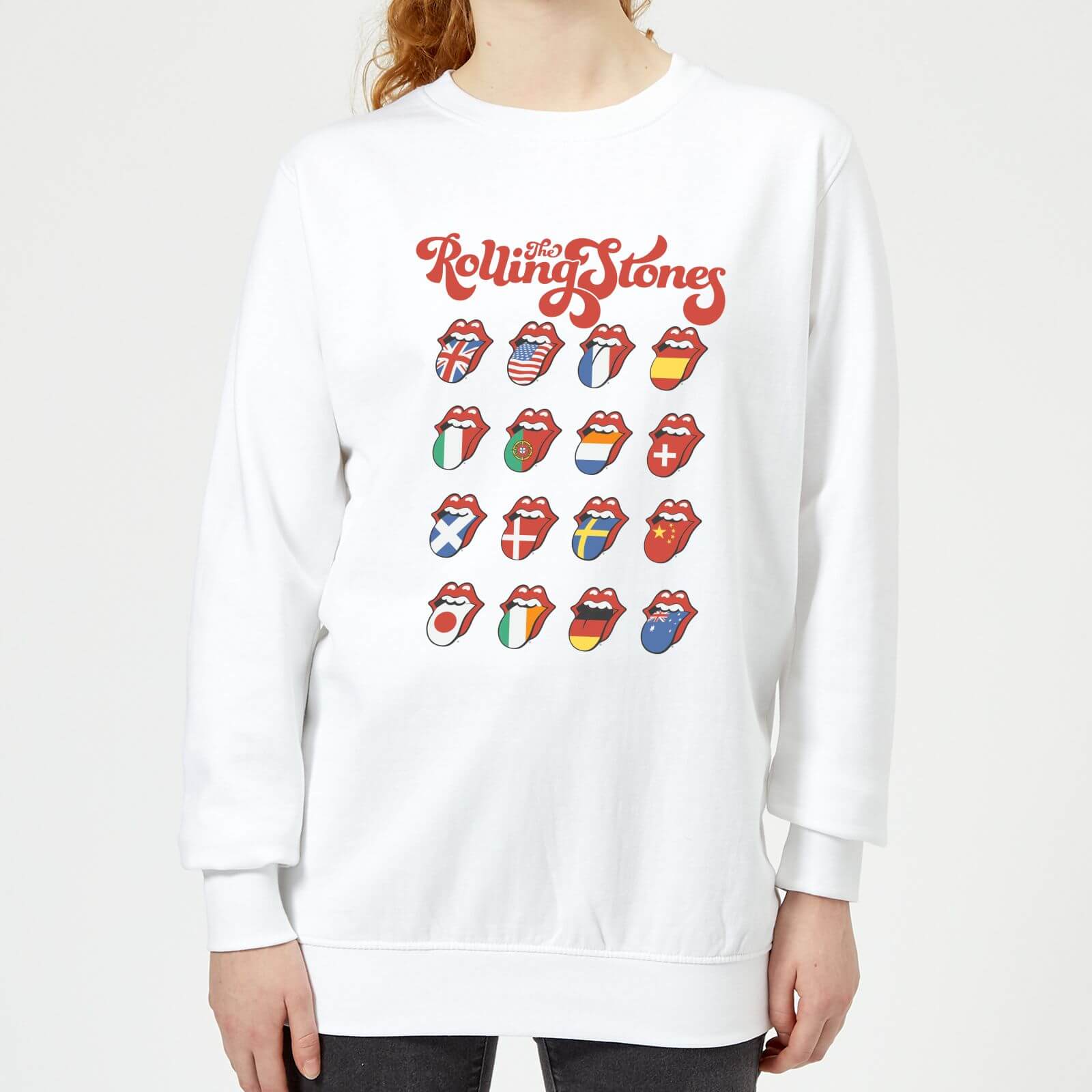 Rolling Stones International Licks Women's Sweatshirt - White - XS - White