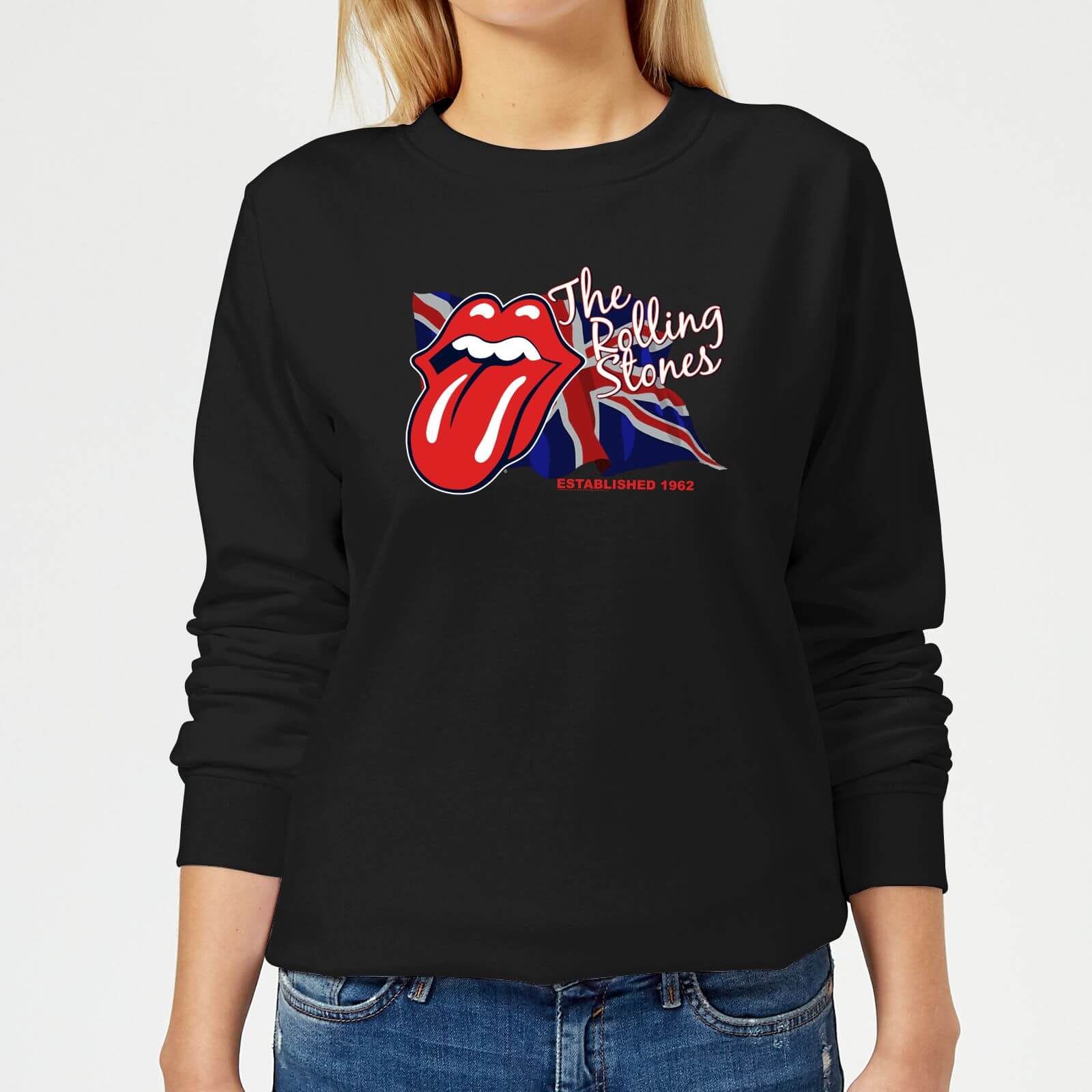 Rolling Stones Lick The Flag Women's Sweatshirt - Black - XL