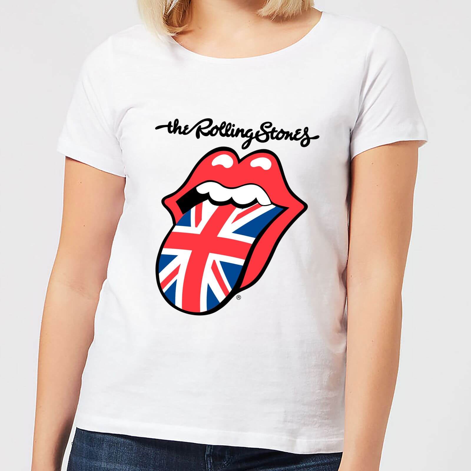Rolling Stones UK Tongue Women's T-Shirt - White - M - White