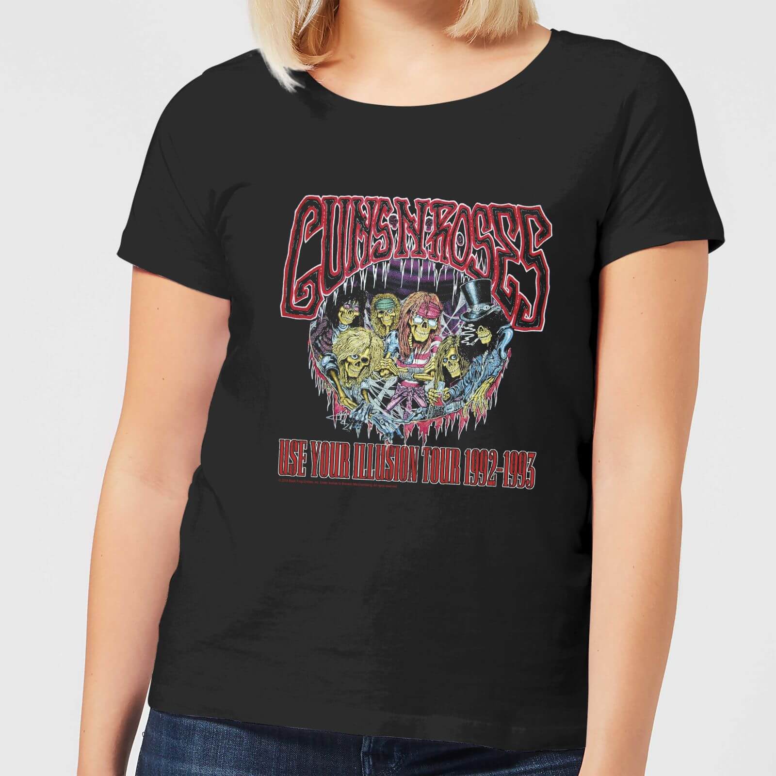Guns N Roses Illusion Tour Women's T-Shirt - Black - S