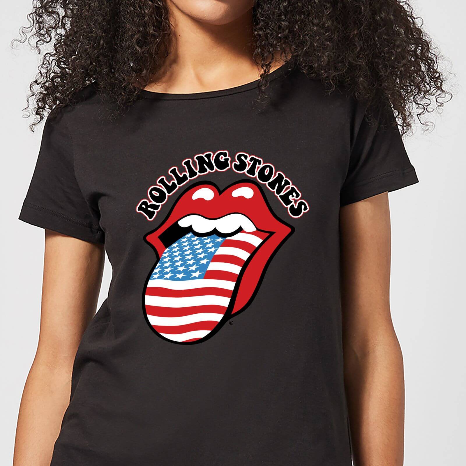 Rolling Stones US Flag Women's T-Shirt - Black - L - Black