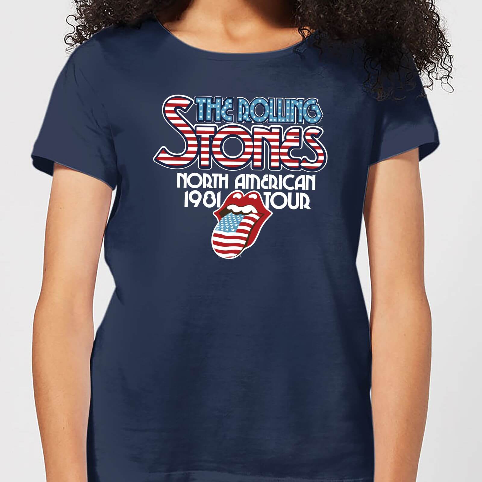 Rolling Stones 81 Tour Logo Women's T-Shirt - Navy - L - Navy