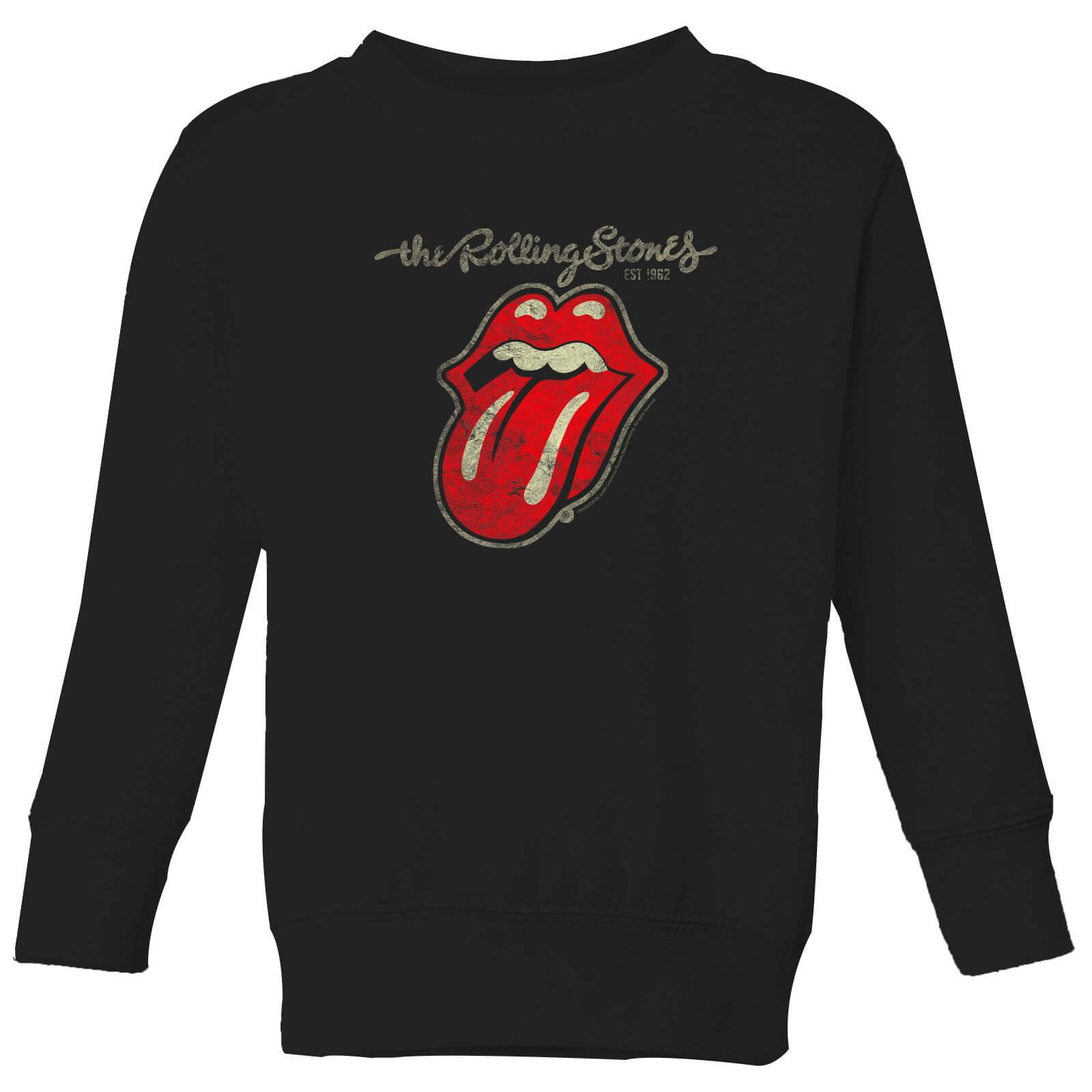 Rolling Stones Plastered Tongue Kids' Sweatshirt - Black - 11-12 Years