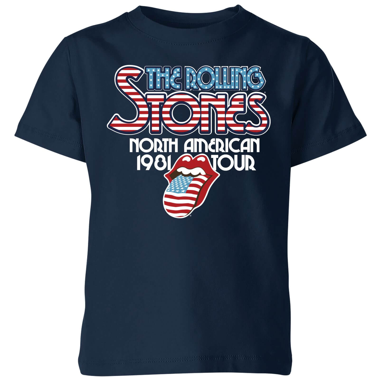 Rolling Stones 81 Tour Logo Kids' T-Shirt - Navy - 3-4 Years - Navy