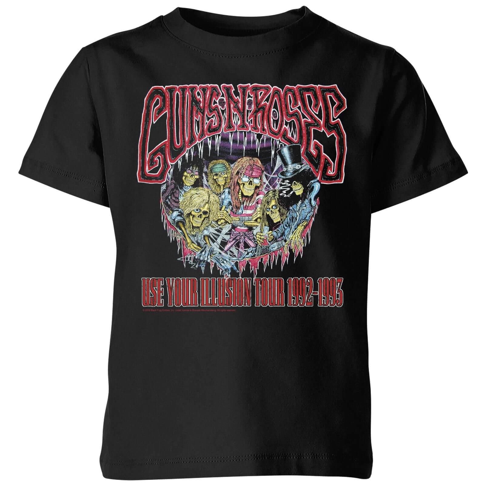 Guns N Roses Illusion Tour Kids' T-Shirt - Black - 9-10 Years