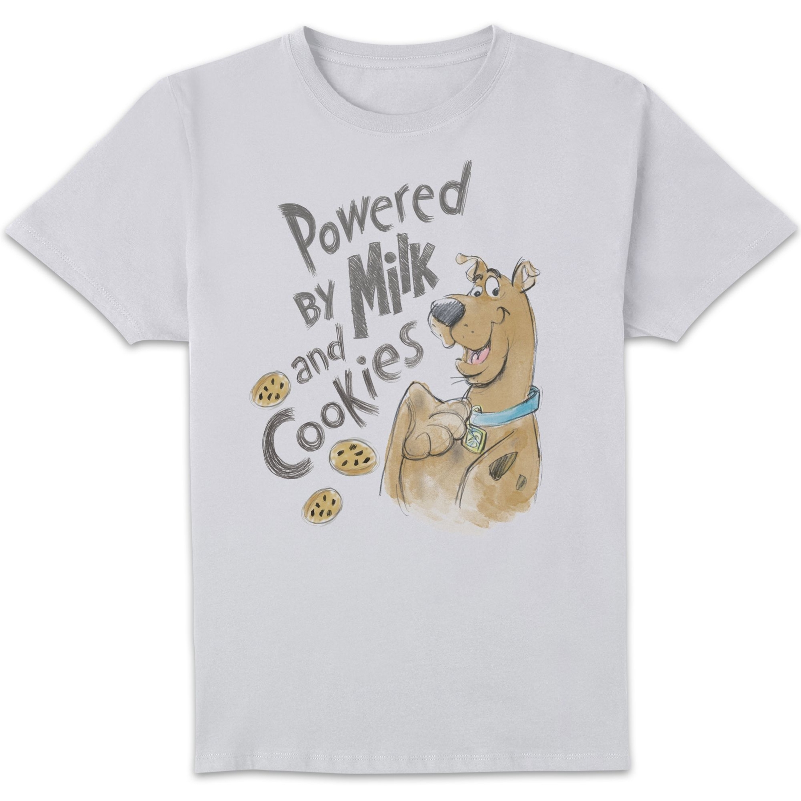 Scooby Doo Powered By Milk And Cookies Men's T-Shirt - White - S