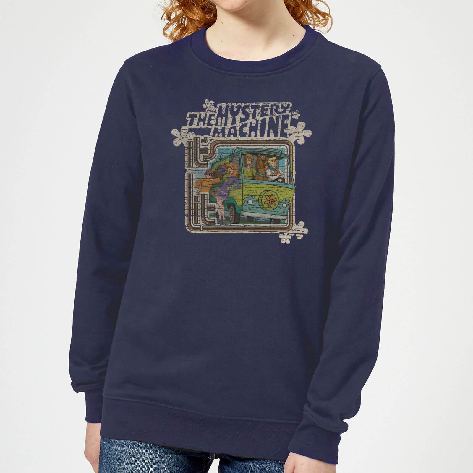 Scooby Doo Mystery Machine Psychedelic Women's Sweatshirt - Navy - XS - Navy
