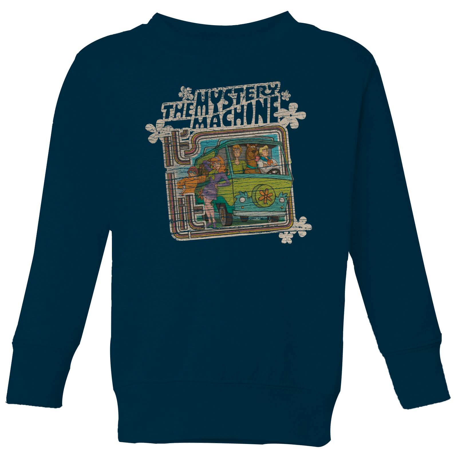 Scooby Doo Mystery Machine Psychedelic Kids' Sweatshirt - Navy - 11-12 Years - Navy